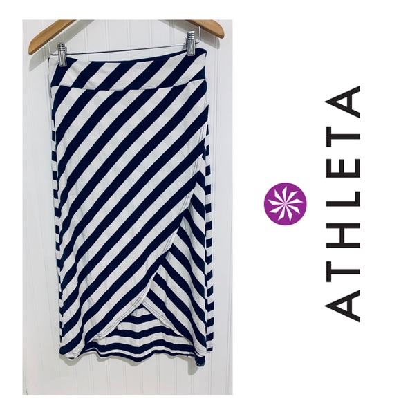 Athleta ribbon stripe wrap midi skirt S - Picture 3 of 6